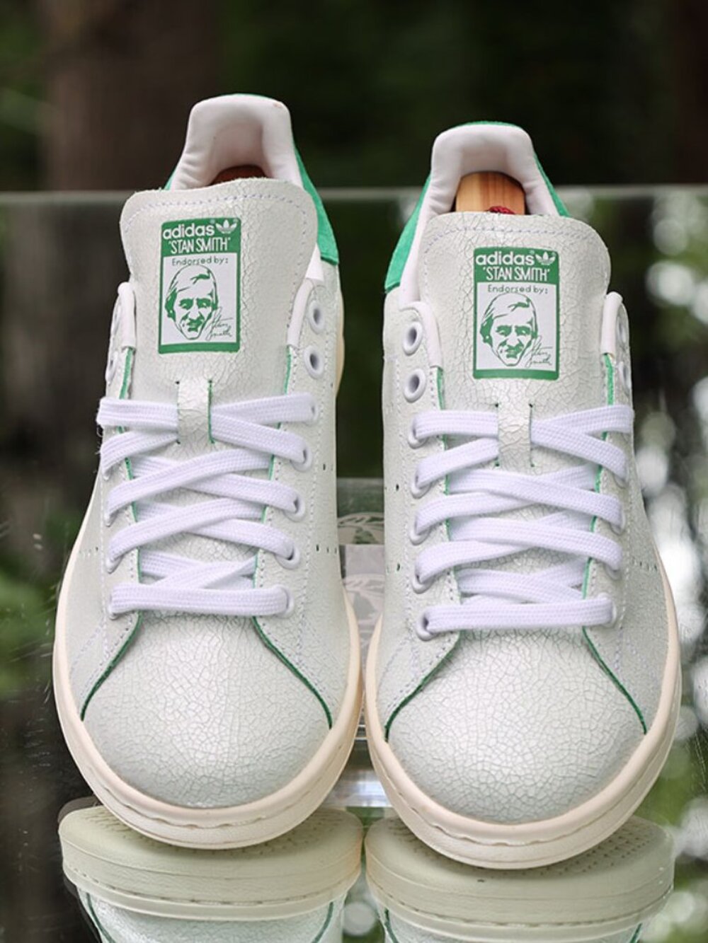 Adidas Stan Smith Cracked Leather White Green - Picture 8 of 13